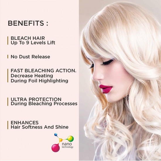 INAPEX Professionals Blondor Multi Blonde Dust-free Lightening Powder lift up to 9 Levels 400GM