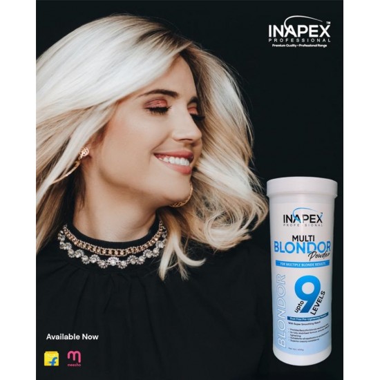 INAPEX Professionals Blondor Multi Blonde Dust-free Lightening Powder lift up to 9 Levels 400GM