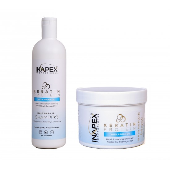 INAPEX Professional Keratin Shampoo & Mask 500Ml Each Combo Set  (1000 ml)